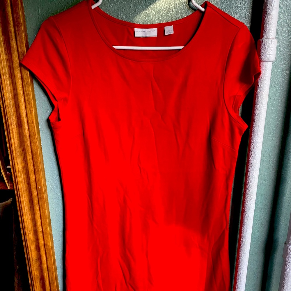Orange/deep coral T-shirt dress